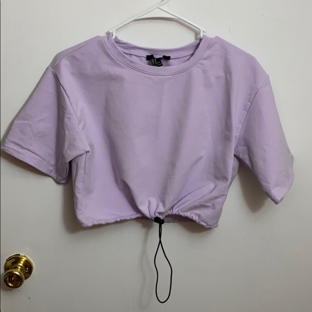 Forever 21 purple crop top w knot string